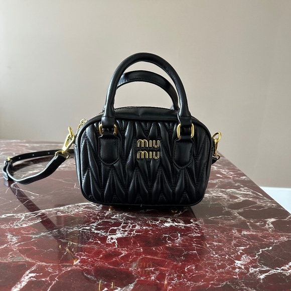 Miu Miu Handbags - Black & Gold Mini Purse